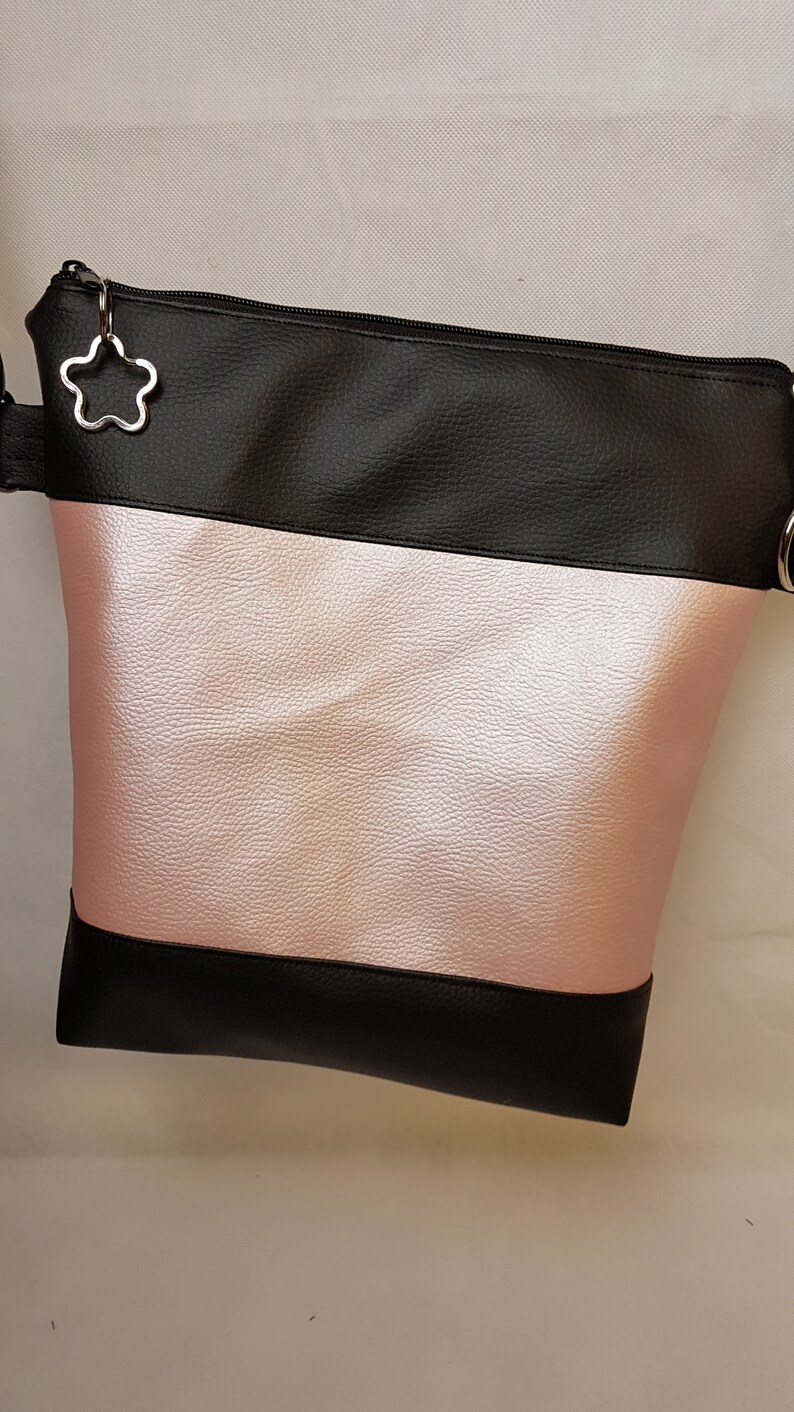 Handbag Butterfly Rose Metallic Shoulder Bag Faux Leather Bag with Pendant Spring image 4
