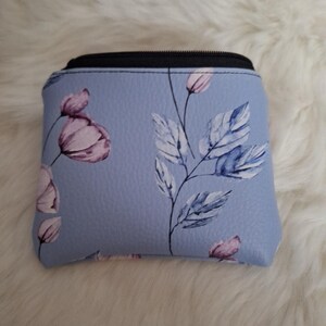 Geldbörse Schlüsselmäppchen Blume blau portemonnaie   Geldtasche Beutel  Schlüsselmäppchen Schlüsseletui