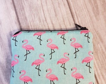 Schlüsselmäppchen Geldbörse Flamingo grau