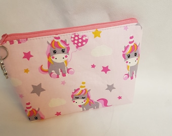 Kleine Kosmetiktasche Einhorn rosa  Schminktasche Medikamentasche Kleinigkeit Mädchen