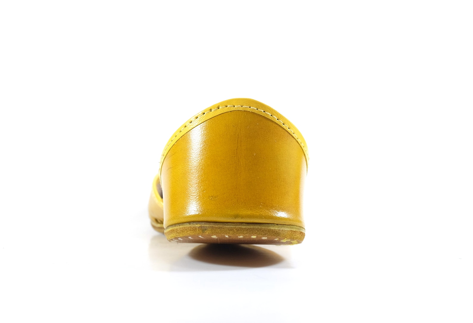 handmade classic leather ballet flat shoes - brown and yellow - with pom-pom details - jutti / khussa / mojari handmade classic leather ballet flat shoes - brown and yellow - with pom-pom details - jutti / khussa / mojari