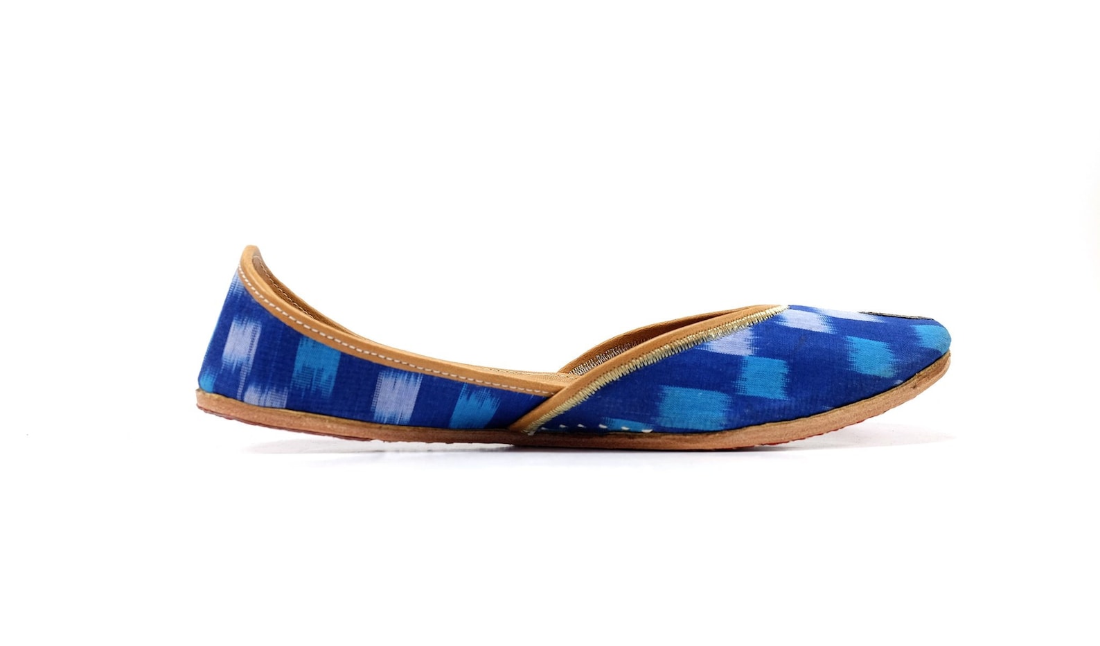 azure - handmade leather ballet flats - ikat juttis - traditional jutti / mojari / khussa with a contemporary twist azure - handmade leather ballet flats - ikat juttis - traditional jutti / mojari / khussa with a contemporary twist
