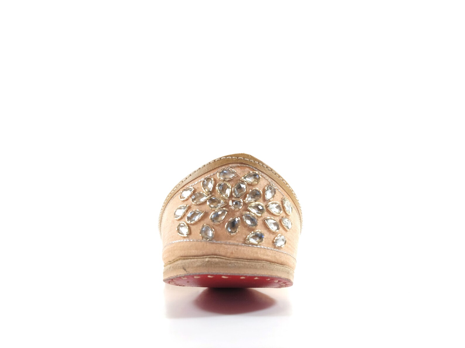 solitaire - handmade embroidered leather ballet flats - kundan juttis - traditional jutti / mojari / khussa with a contemporary