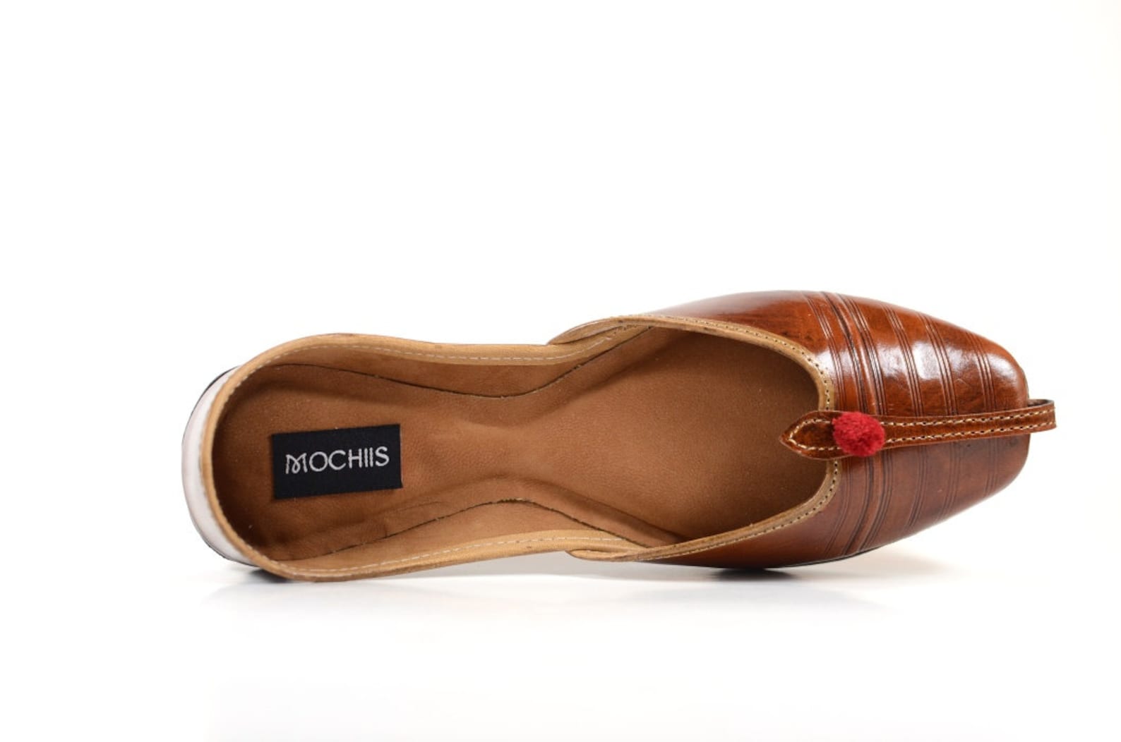 handmade classic leather ballet flat shoes - brown and yellow - with pom-pom details - jutti / khussa / mojari handmade classic leather ballet flat shoes - brown and yellow - with pom-pom details - jutti / khussa / mojari