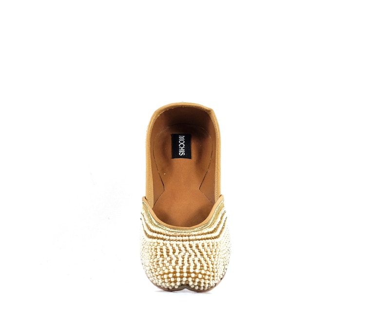 Moti Handmade embroidered leather ballet flats Traditional Jutti  Mojari  Khussa with a contemporary twist Pearl juttis