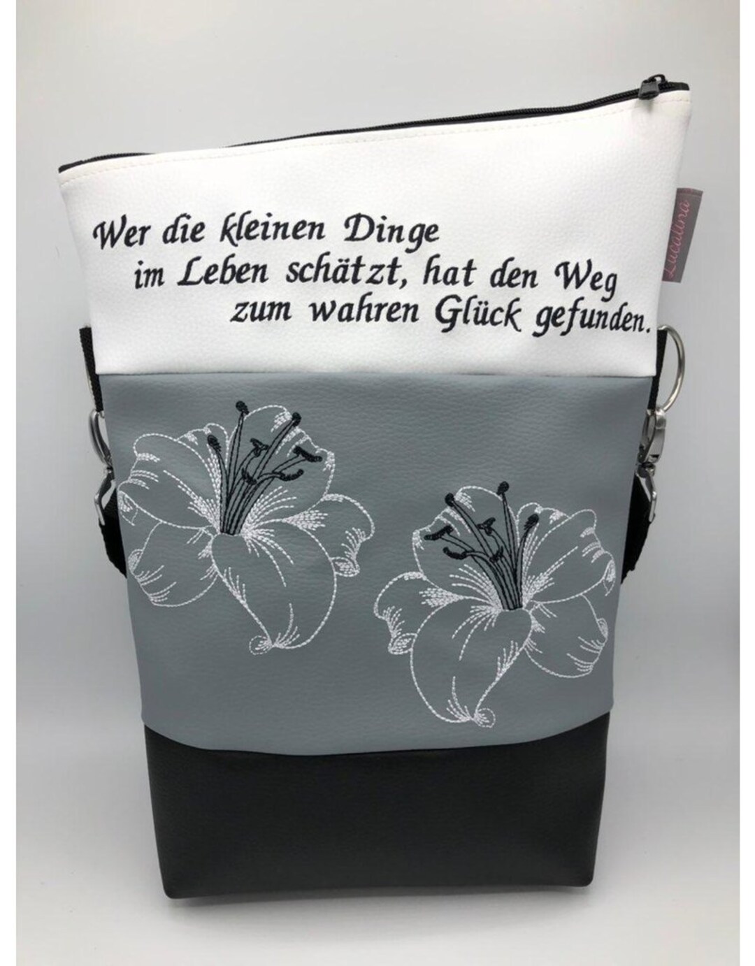 Lucalina Handtasche Lilie mit Spruch Foldover Schultertasche Etsy.de