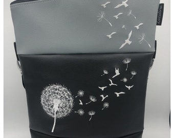 Lucalina Handbag Dandelion with Birds (dark) Bag Foldover Shoulder Bag