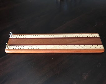 Hardwood Cribbage Board With Pegs