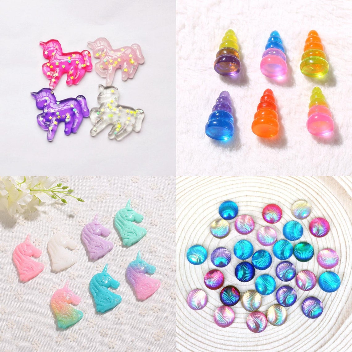 Unicorn Charms Supply Bundle Deals Slime Charm Destash Unicorn Etsy