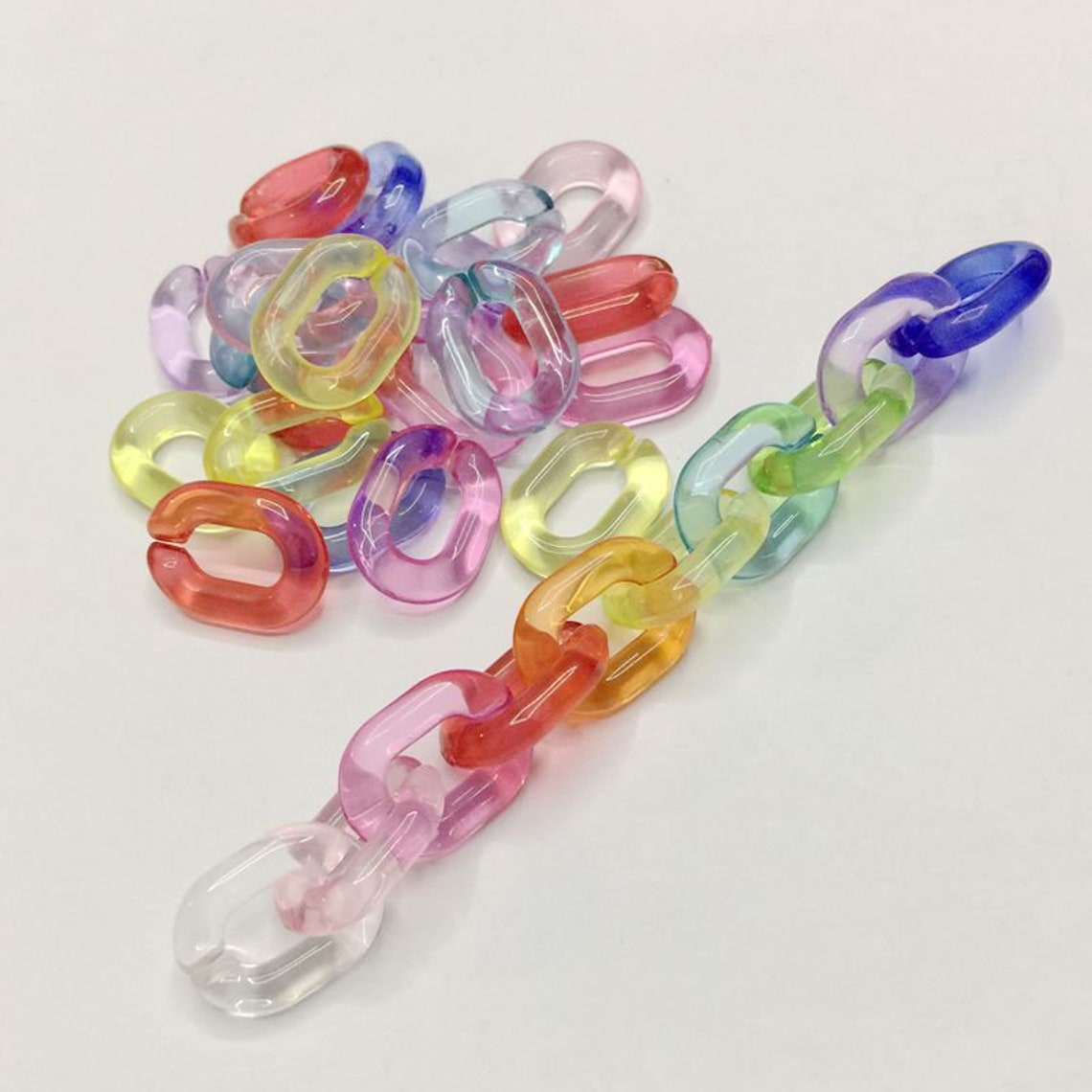 Acrylic Chain Links DIY Jewelry 60 Pieces DIY Earrings Kits Etsy