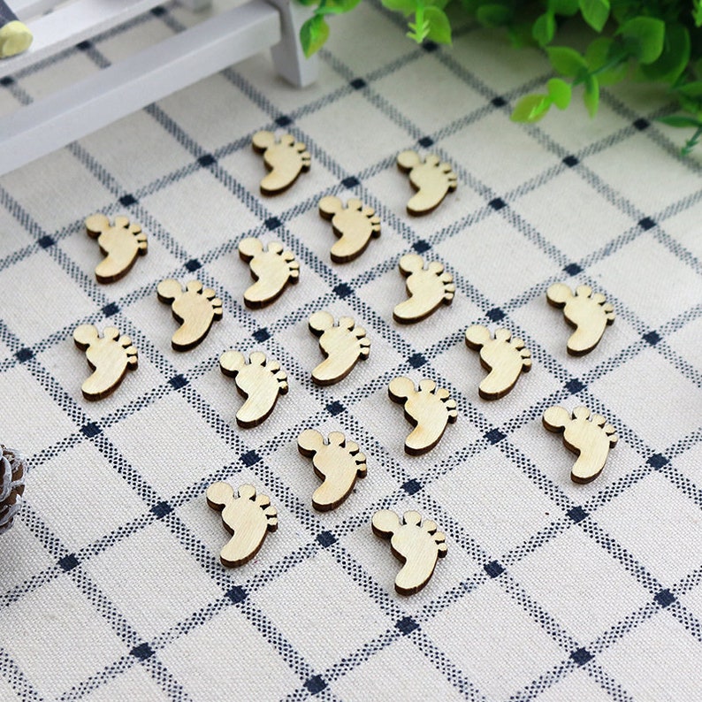 Baby Footprints Baby Feet Laser Cut Wood Feet Baby Shower | Etsy