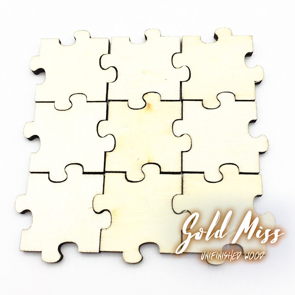 Unfinished Puzzle Pieces Wood Puzzle Piece DIY Puzzle Etsy