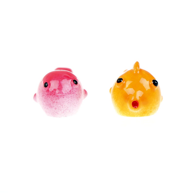 Resin Goldfish Charm Fish Toy Fairy Garden Pink Fish Slime Etsy