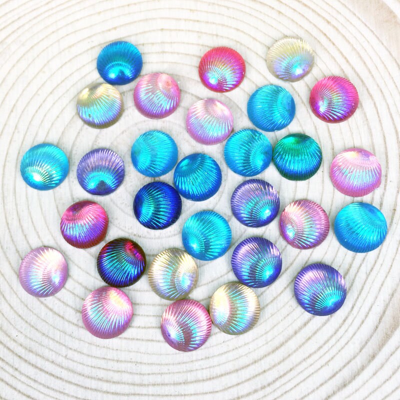 Sea Shell Beads Mermaid Shell Shiny Slime Charms Iridescent | Etsy