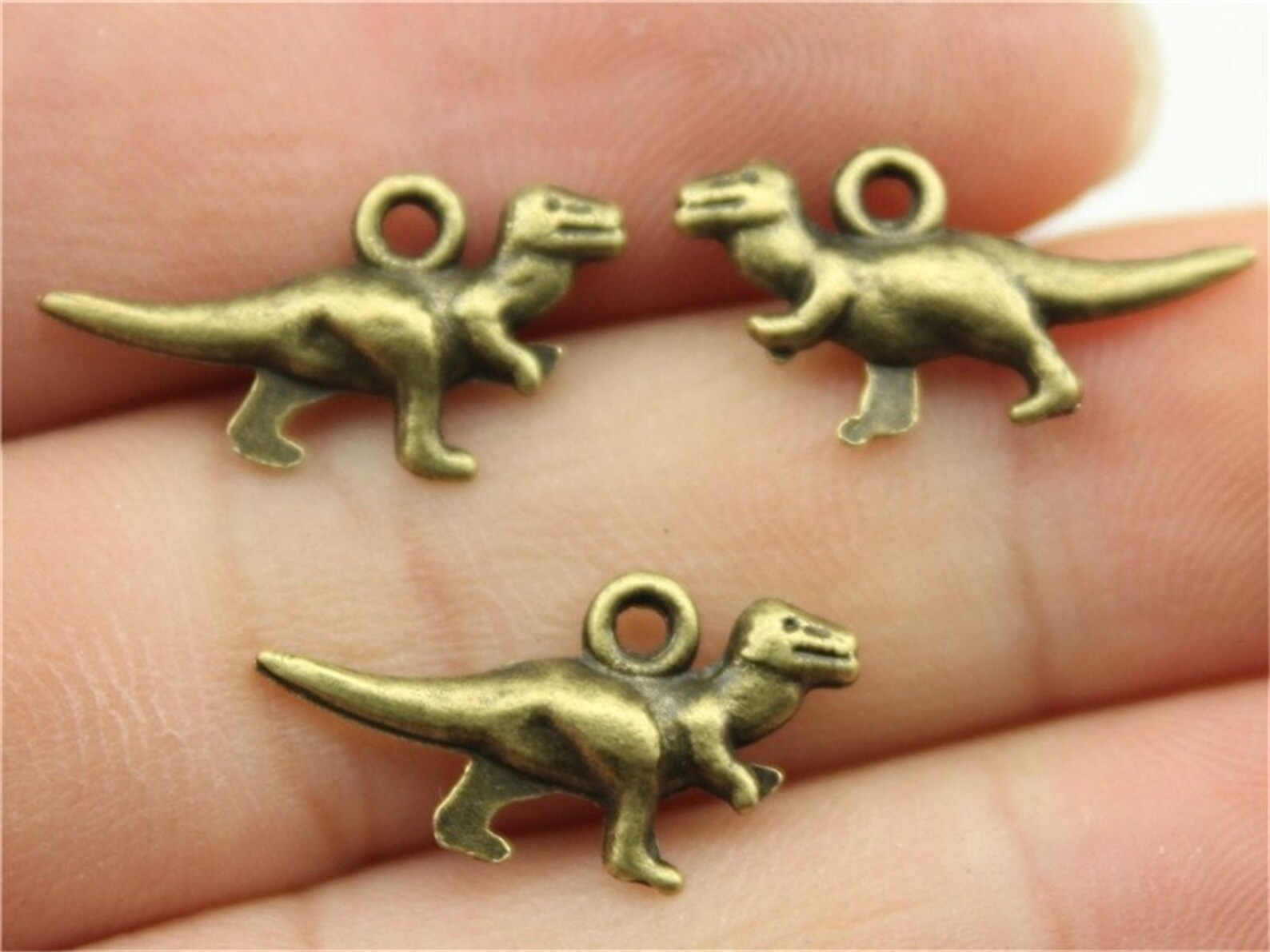 Small Dinosaur Charms Minimalist Jewelry Antique Silver Color Etsy