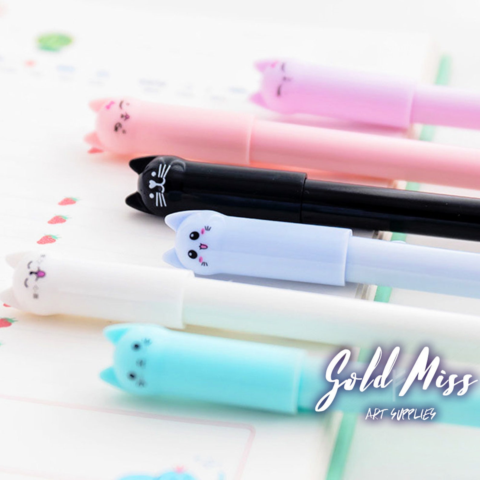 Kawaii Cat Ballpoint Pen Cute Cat Pen Writing Pen Cute Etsy