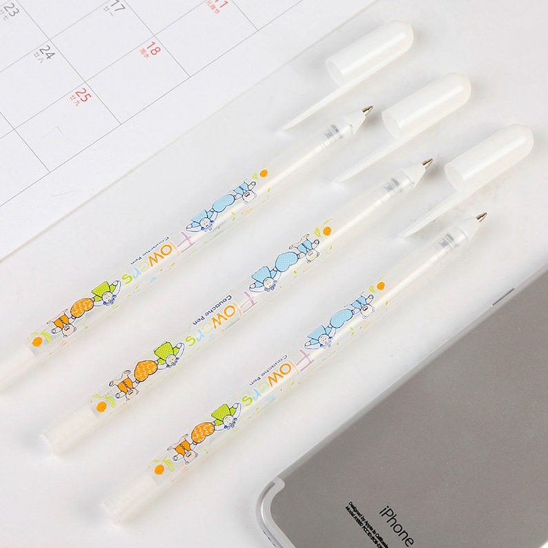 White Marker Cute Stationery Write In White Ink Draw On Black Etsy