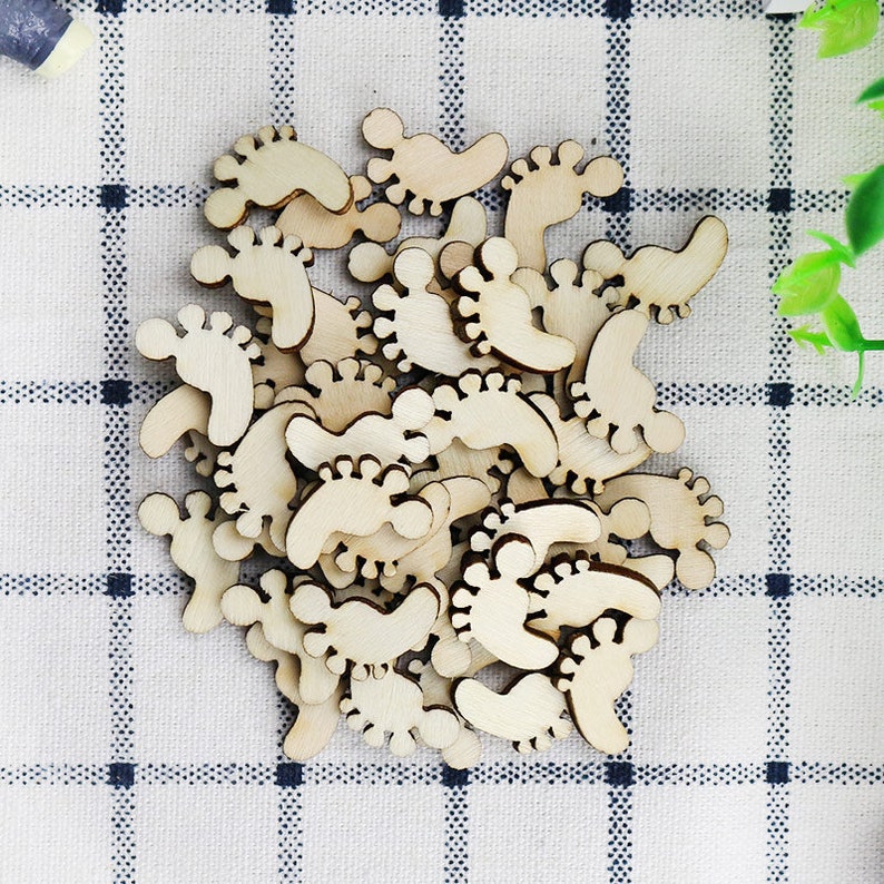 Baby Footprints Baby Feet Laser Cut Wood Feet Baby Shower | Etsy