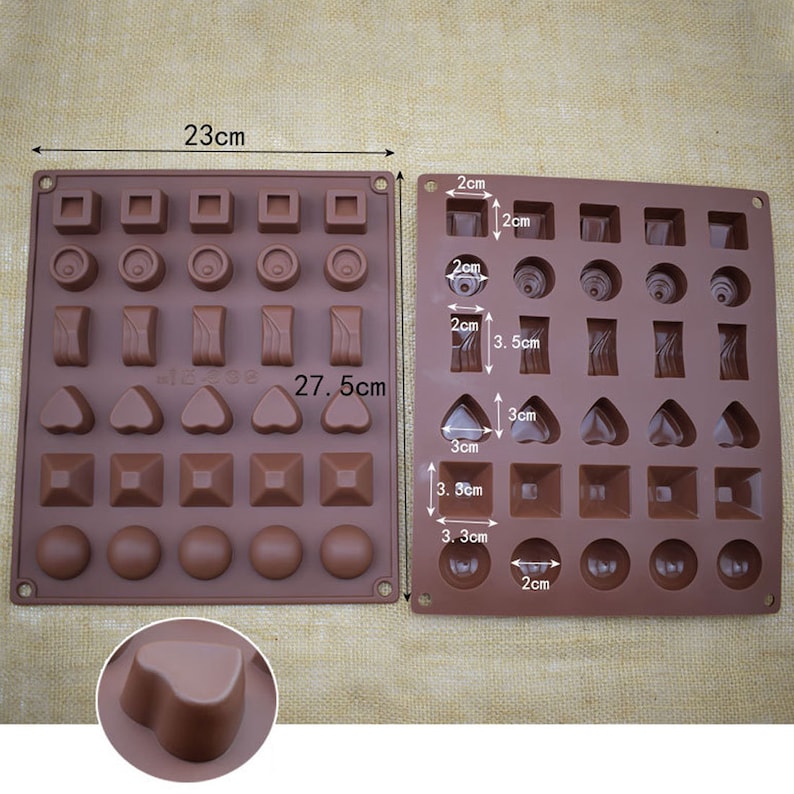Simple Shapes Silicone Mold Gourmet Chocolate Mold Cake Decoration Baker Tool DIY Chocolate Unique Candy Heart Shape Pyramid Shape Candy Bar