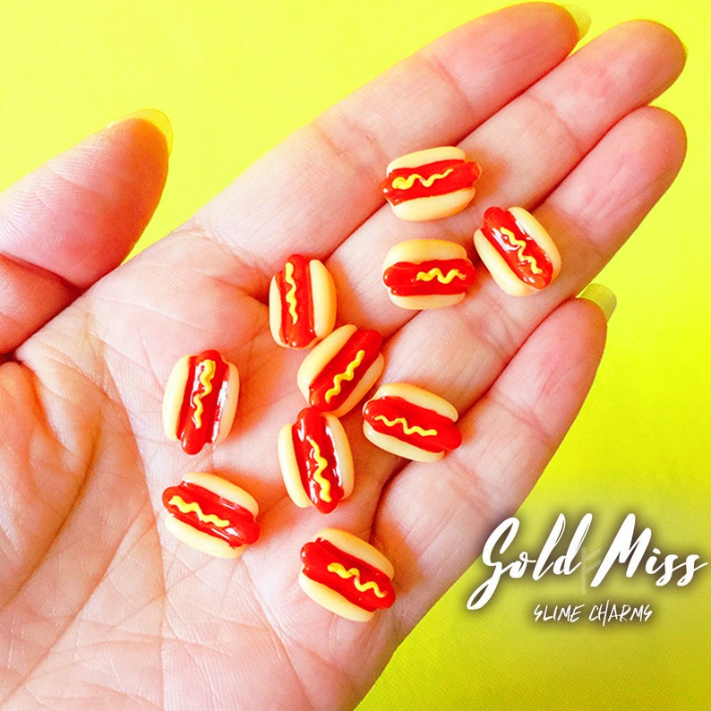 Hot Dog Charms Fast Food Slime Cute Hot Dogs Picnic Charms Etsy