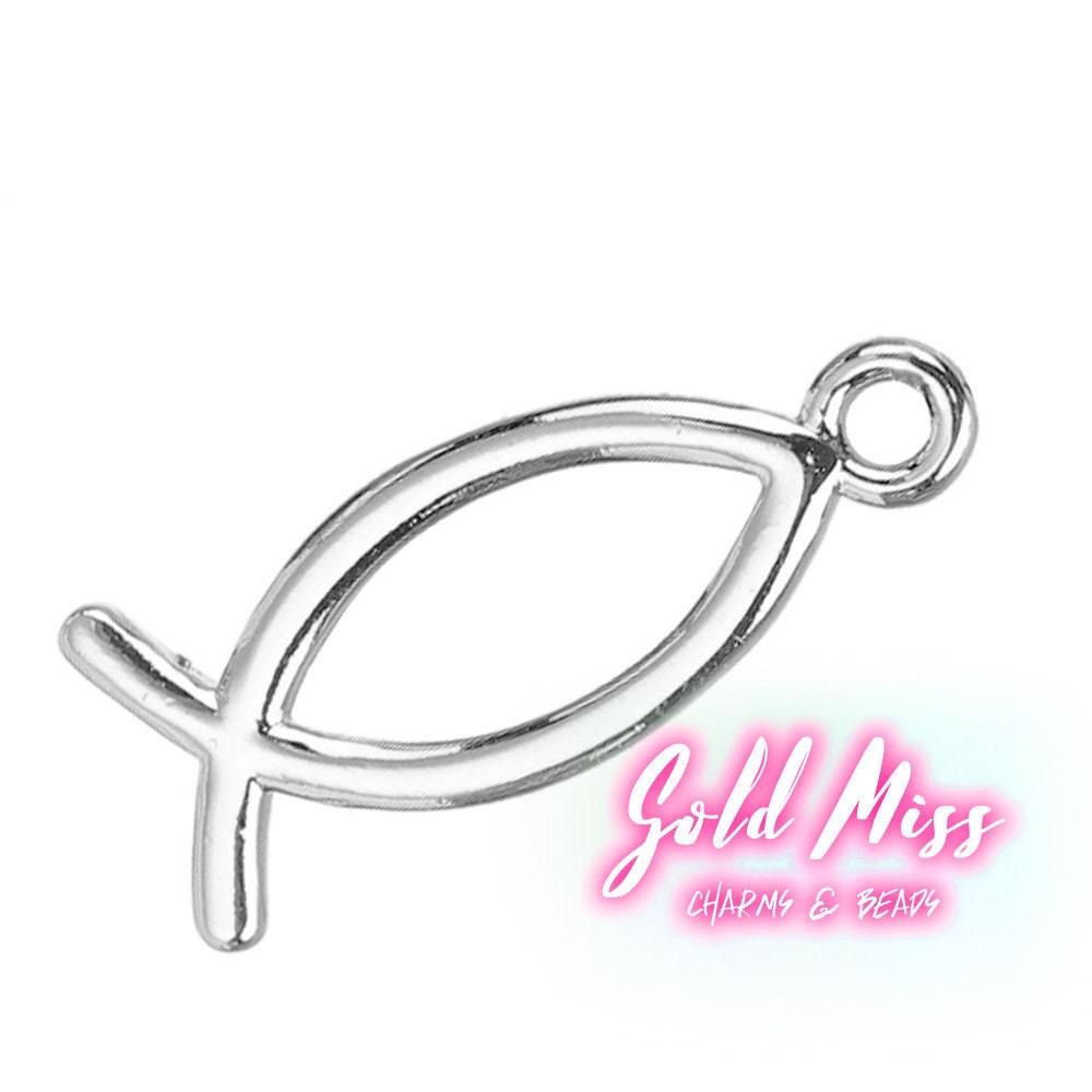 Christian Pendant Jesus Fish Necklace Ichthus Pendant Copper Etsy