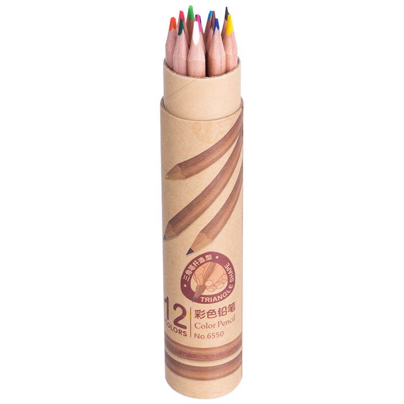 Colored Pencil Set Wooden Pencils Natural Wood Zero Waste 12 Etsy