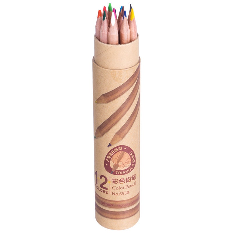 Natural Wood Colored Pencils Wooden Pencils Pencil Set | Etsy