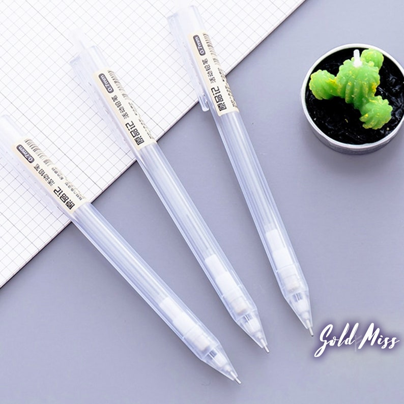 Korean Style Mechanical Pencil Transparent Plastic Automatic Pen Korean Style Mechanical Pencil Transparent Plastic Automatic Pen