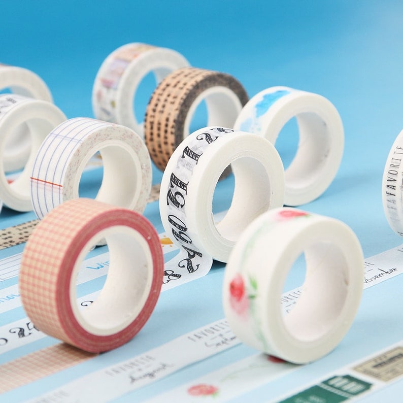 Bujo Washi Tape Days of the Week Weather Succulent Number Washi Calender Floral Washi Music Washi Grid Washi Bullet Journal DIY Planner