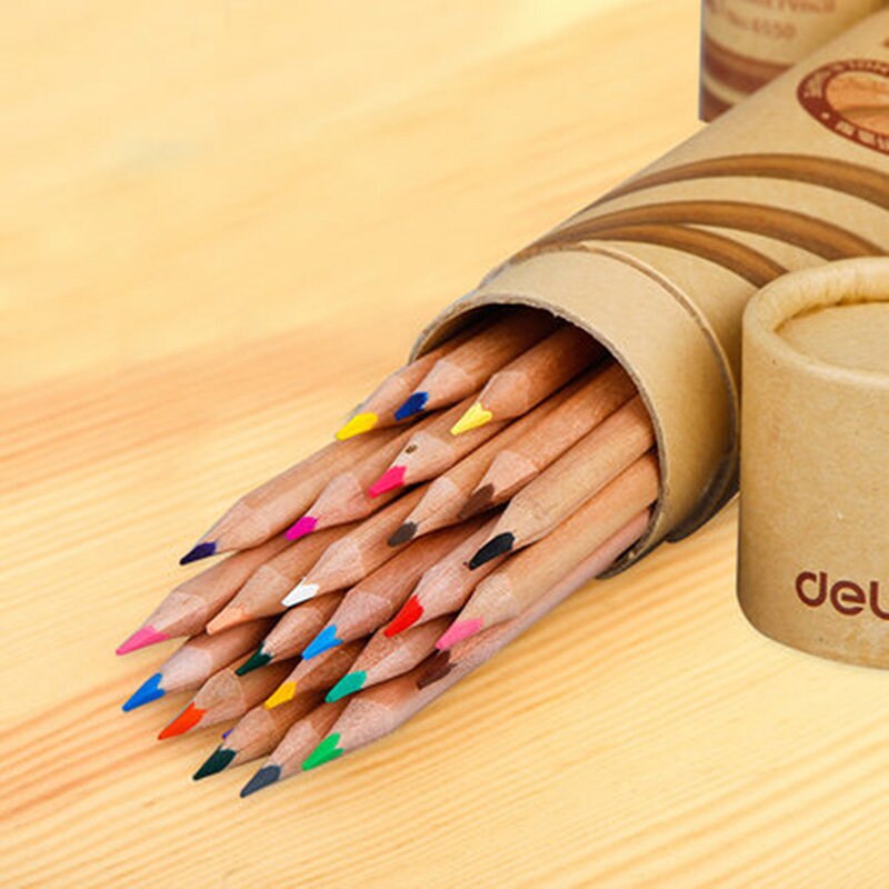 Natural Wood Colored Pencils Wooden Pencils Pencil Set | Etsy