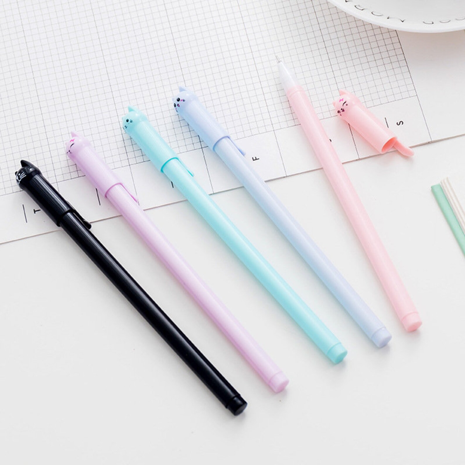 Kawaii Cat Ballpoint Pen Cute Cat Pen Writing Pen Cute Etsy