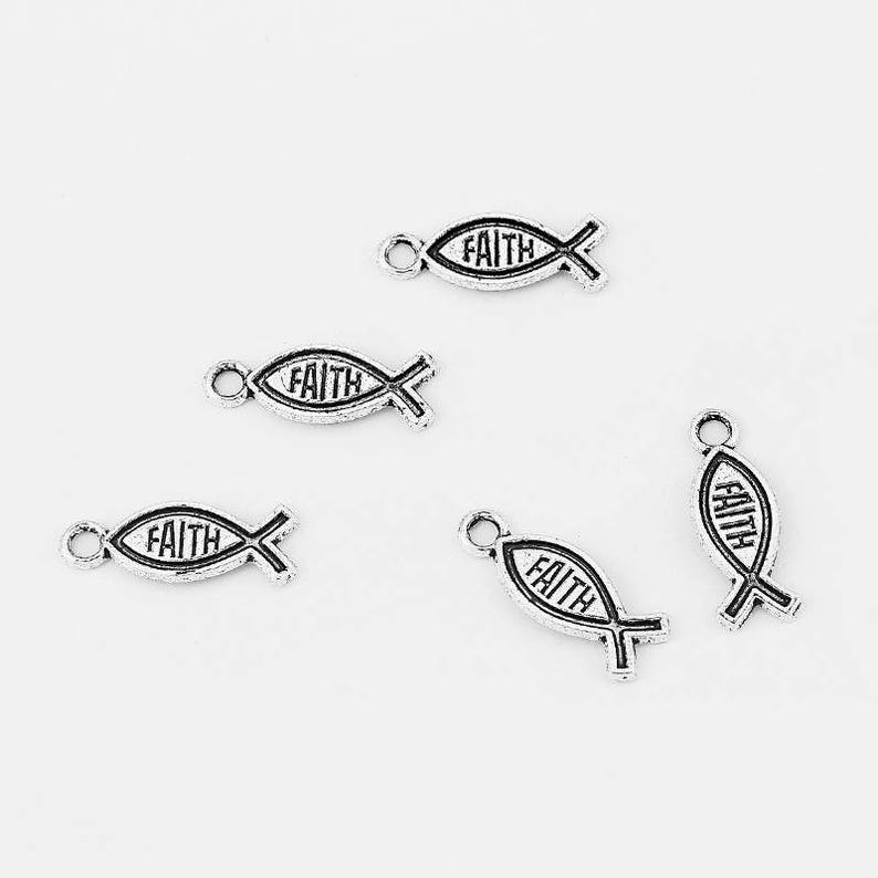 Jesus Fish Charm Faith Charm 15pc Wholesale Charms Bulk Charms Etsy
