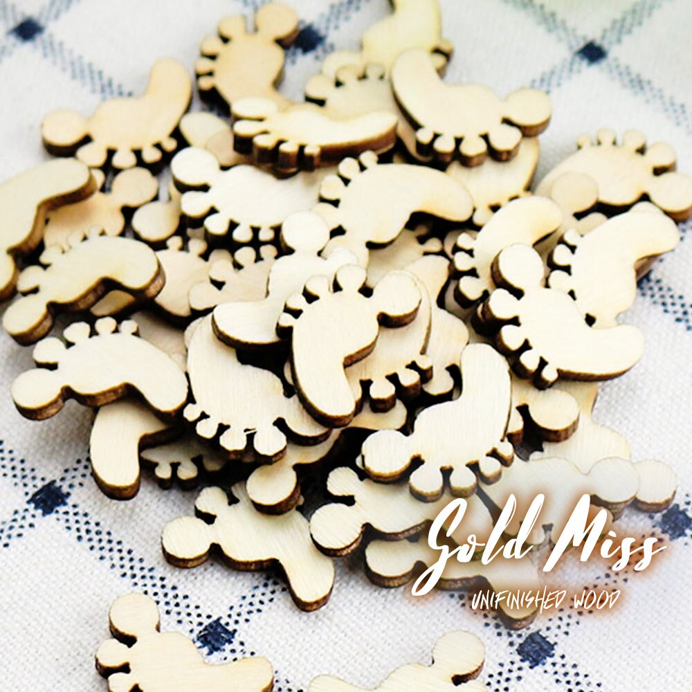 Baby Footprints Baby Feet Laser Cut Wood Feet Baby Shower | Etsy
