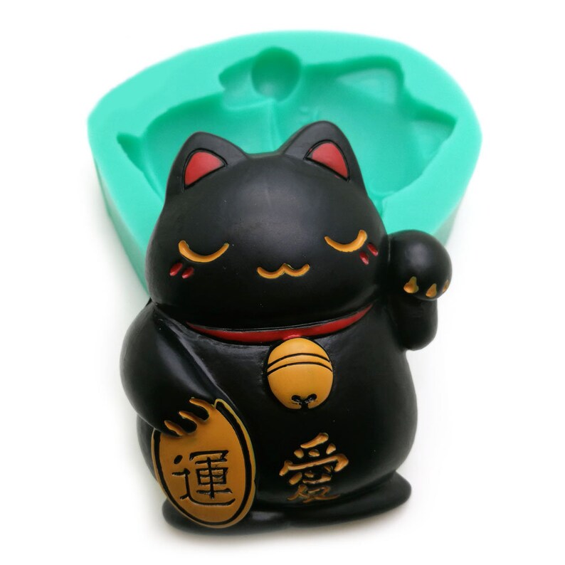 Lucky Kitty Cat Mold Whimsical Molds / Kawaii Mold Cat Etsy