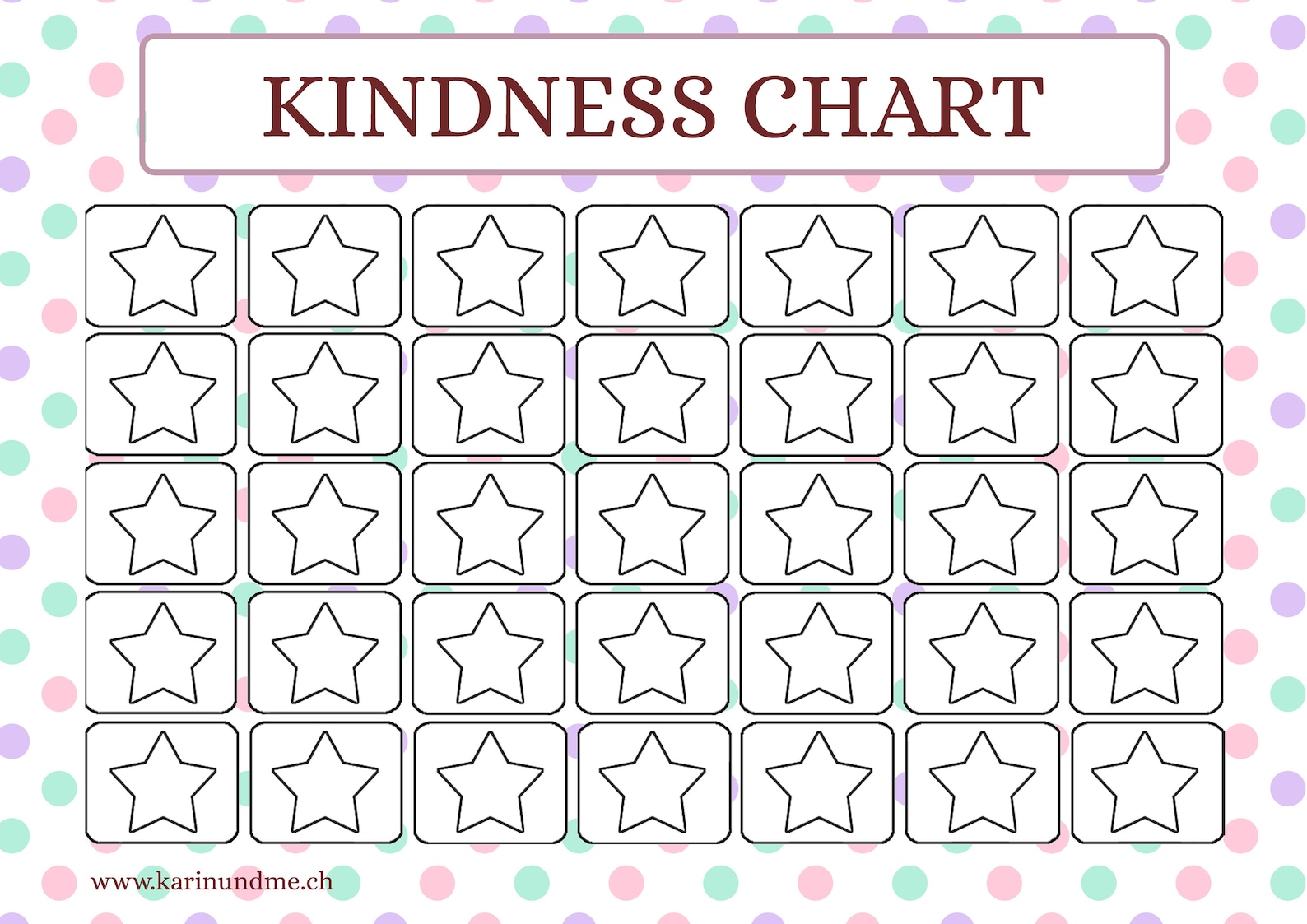 Kindness Chart For Kids 