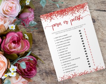 Porn or Polish Game, Bachelorette Games Printable, Bachelorette Party Game Ideas, Bridal Shower, Hen Party, Hen's Night, Instant Download