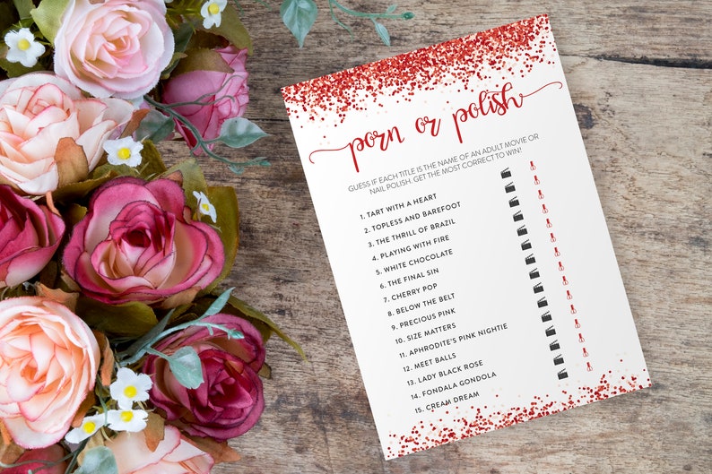 Aphrodite Porn Games - Porn or Polish Game, Bachelorette Games Printable, Bachelorette Party Game  Ideas, Bridal Shower, Hen Party, Hen's Night, Instant Download