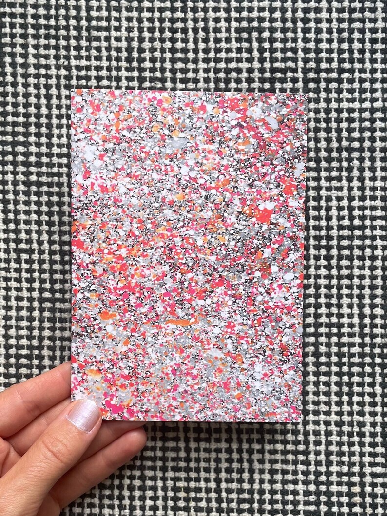 Any occasion abstract splatter style card by British artist, blank on inside for your own message image 1