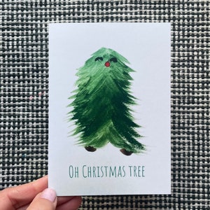 Quirky festive card, Christmas tree design, blank on inside, comes with white envelope, free UK shipping image 2