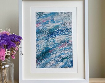 Sea Inspired A4 Print, Relaxing Coastal Wall Decor, Print For Beach Lovers, Gift For Sea Swimmer