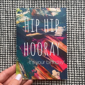 Happy birthday card, bright and colourful design, celebration card, blank on inside image 2