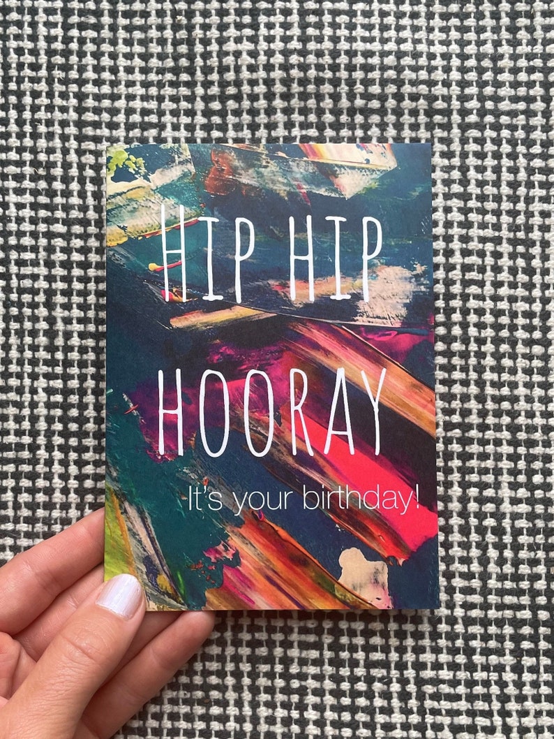 Happy birthday card, bright and colourful design, celebration card, blank on inside image 2