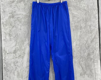 Vintage REI Mens XL Blue Nylon Rain Paints Cinch Cuff Outdoors Gorpcore Packable