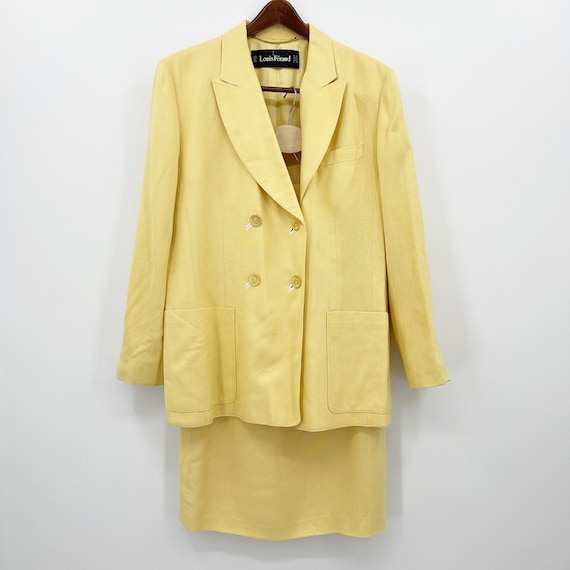 Louis Feraud - Authenticated Jacket - Wool Yellow Plain for Women, Good Condition