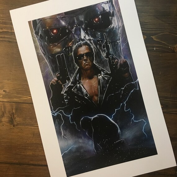 The Terminator T800 Model 101 Art Print Wall Art Scifi Etsy