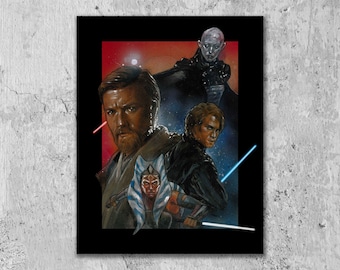 Clone Wars, ObiWan Kenobi, Anakin Skywalker 11x14 Art Print