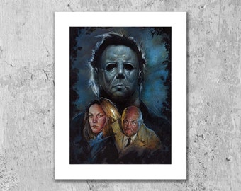 Halloween, Michael Myers, Jamie Lee Curtis, John Carpenter 11x14 Art Print