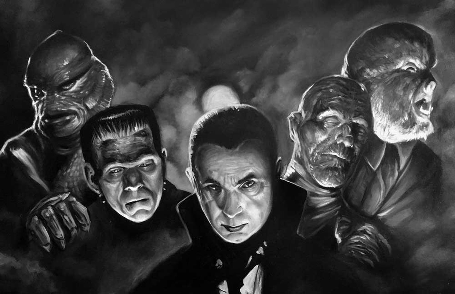 Universal Monsters Art Print Dracula Frankenstein the Etsy