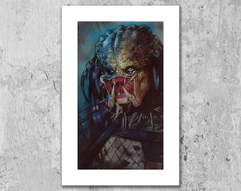 The Predator, Yautja, Sci-Fi Movie Art Print, 11 x 17 ", Fan Art, Wall Art, Home Decor, Science Fiction, Movie Art