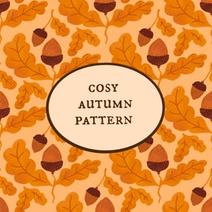 Cozy Autumn Seamless Pattern with Acorns - 300DPI download